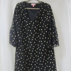 Lilly Pulitzer 4 Caroline Silk Tunic Dress Gold Metallic